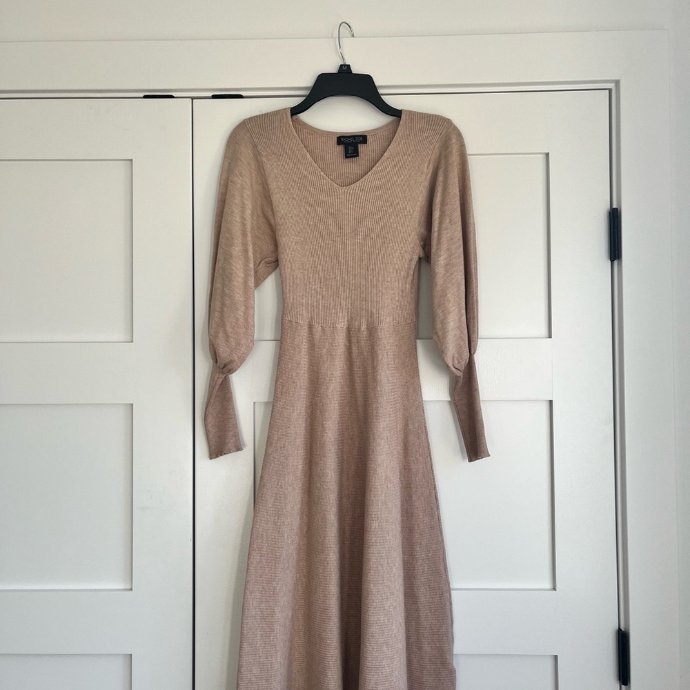 Elegant Tan Knit Dress